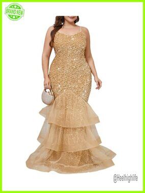 Sexy Sleeveless Sequin Mesh Patchwork Maxi Dress Plus Size Cocktail Party Gown